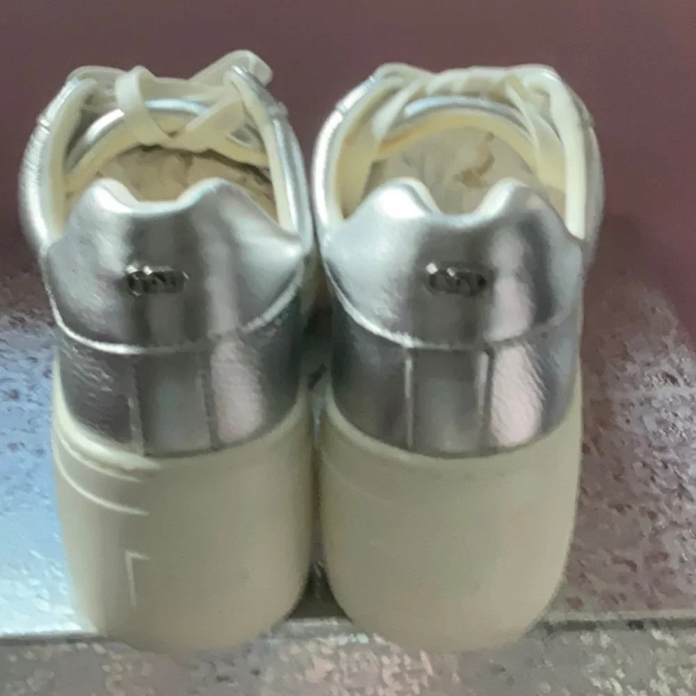 Dune London Metallic Silver Women's Sneakers - Picture 5 of 5